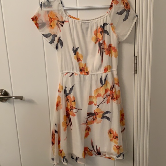 Floral Print Dress with Sheer Sleeves - Picture 6 of 6